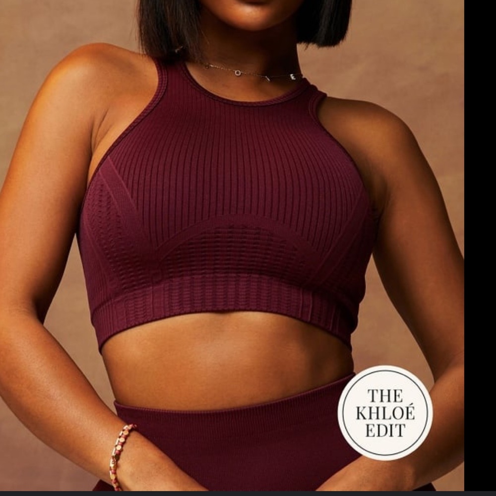 Fabletics “Khloe Edit” Seamless Low Impact Open Back Bra